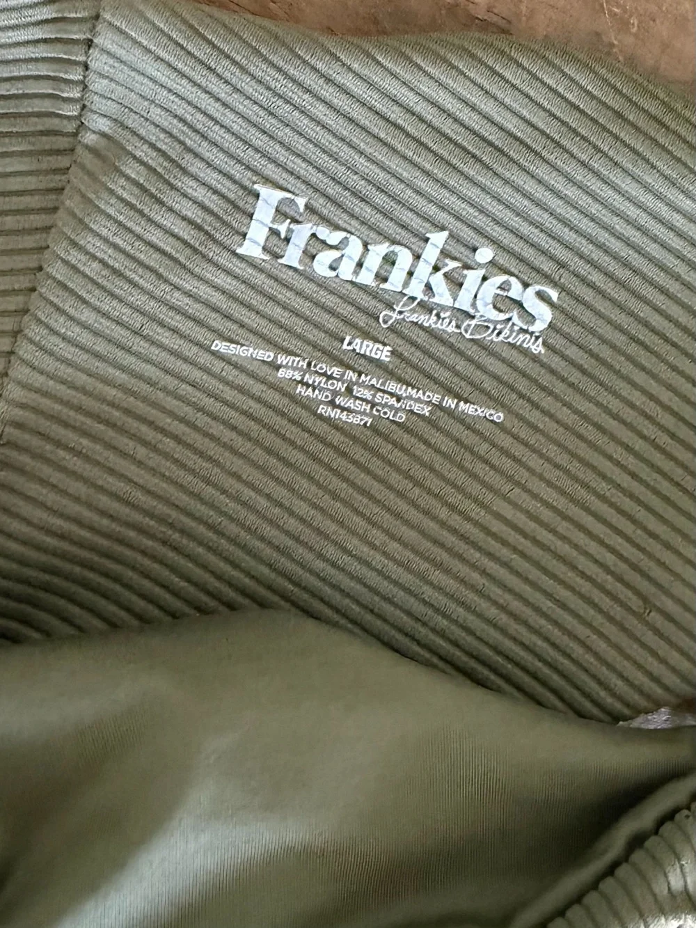Frankie’s Ribbed Olive Green Bikini